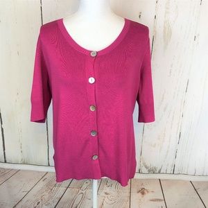 Chico's Cardigan Silk Blend Fuschia Purple